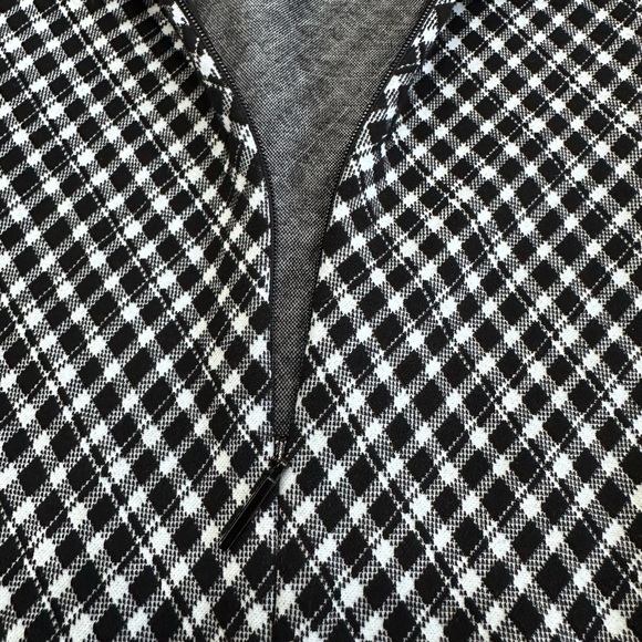 SPANX Jacquard Ponte Plaid Black White Mini Dress Size 1X Long Sleeve EUC - Picture 8 of 13